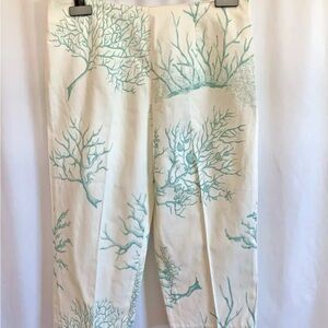 Steven Stolman Coral Print Cropped Pants - Size Extra Small